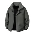 thumbnail image 1 of Hinvhai Men's Thick Warm Cotton Jacket, Windproof Long-Sleeved Solid Color Comfortable Jacket Dark Gray XL(XL), 1 of 5