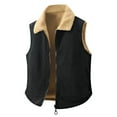 thumbnail image 1 of Hinvhai Men's Thicken Winter Vest Corduroy Sherpa Lined Fleece Vest Button Sleeveless Jacket Coats with Pockets Black XXXXL(XXXXL), 1 of 9