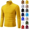 thumbnail image 1 of Hinvhai Men's Turtleneck Sweater Clearance Slim Fit Turtle Neck Sweater for Men Long Sleeve Pullover Sweater thermal Sweater Yellow 8(XL), 1 of 3