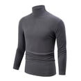 thumbnail image 1 of Hinvhai Men's Turtleneck Top Slim Fit Solid Base Thin Sweater Casual Long Sleeve Underwear Tops Male Cozy Blouse T-Shirt Dark Gray L(L), 1 of 6