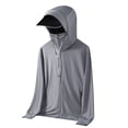 thumbnail image 1 of Hinvhai Men's UPF 50+ Light Jacket Sun Protection Hooded SPF UV Jacket Hiking Fishing Shirt Long Sleeve Full Zip Dark Gray M(M), 1 of 6