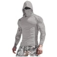 thumbnail image 1 of Hinvhai Men's UPF 50+ Sun Protection Hooded Shirt with Integrated Face Cover Long Sleeve Lightweight Rash Guard Shirts Gray XXL(XXL), 1 of 3