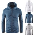 thumbnail image 1 of Hinvhai Men's UPF 50+ Sun Protection Outdoor Lightweight Full Zip Hoodie Jacket Long Sleeve Fishing Hiking Performance Shirt White 10(XL), 1 of 7