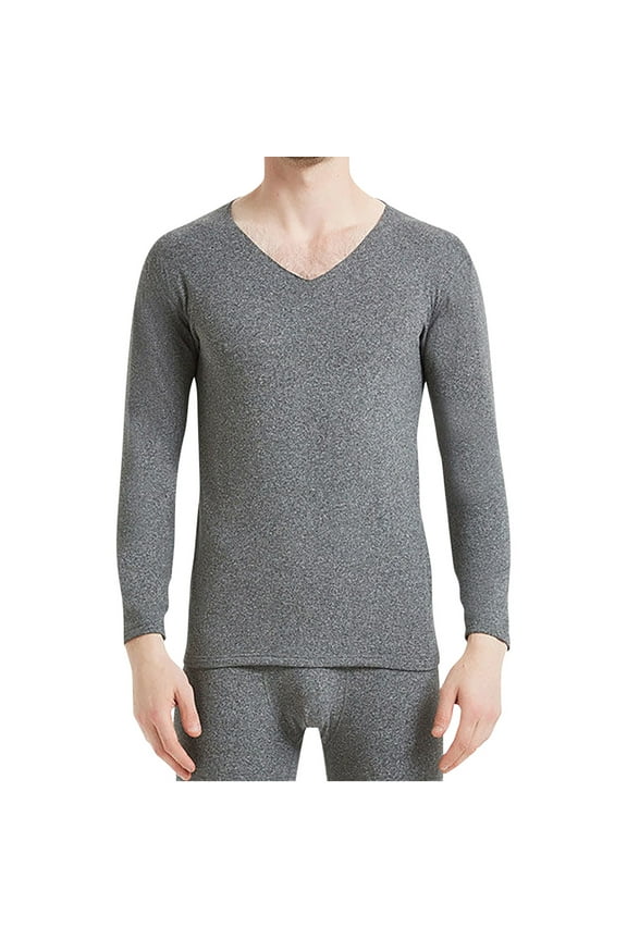 Men's Viscose Long Sleeves Shirt Pajamas Pants Lounge Set Gray 8(L)