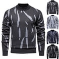thumbnail image 1 of Hinvhai Men's Wool Blend Crewneck Sweater Argyle Long Sleeve Pullover Sweater for Casual Or Dressy Wear Navy 10(XL), 1 of 5