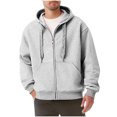 thumbnail image 1 of Hinvhai Men's Zip Up Hoodies Jackets Classic Sweatshirts,Mens Warm Cotton Fleece Long Sleeve Sweater Winter Clothing Gray XL(XL), 1 of 9