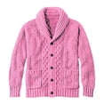 thumbnail image 1 of Hinvhai Mens Cable Knit Cardigan Sweater Shawl Collar Loose Fit Long Sleeve Casual Cardigans Hot Pink L(L), 1 of 5