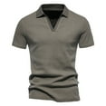 thumbnail image 1 of Hinvhai Mens Collared T Shirt - Button V Neck,Summer Short Sleeve Tee Shirt Loose Fit Fashion Clothes - for Streetwear Army Green XL(XL), 1 of 8