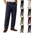 thumbnail image 1 of Hinvhai Mens Corduroy Pants Flat Front Straight Leg Casual Pants Wine 42(42), 1 of 5