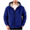 thumbnail image 1 of Hinvhai Mens Fleece Hoodies with Zipper Pockets Long Sleeve Full Zip Jacket Sports Hooded Sweatshirts Fall Winter Outfits Dark Blue XXXL(XXXL), 1 of 9