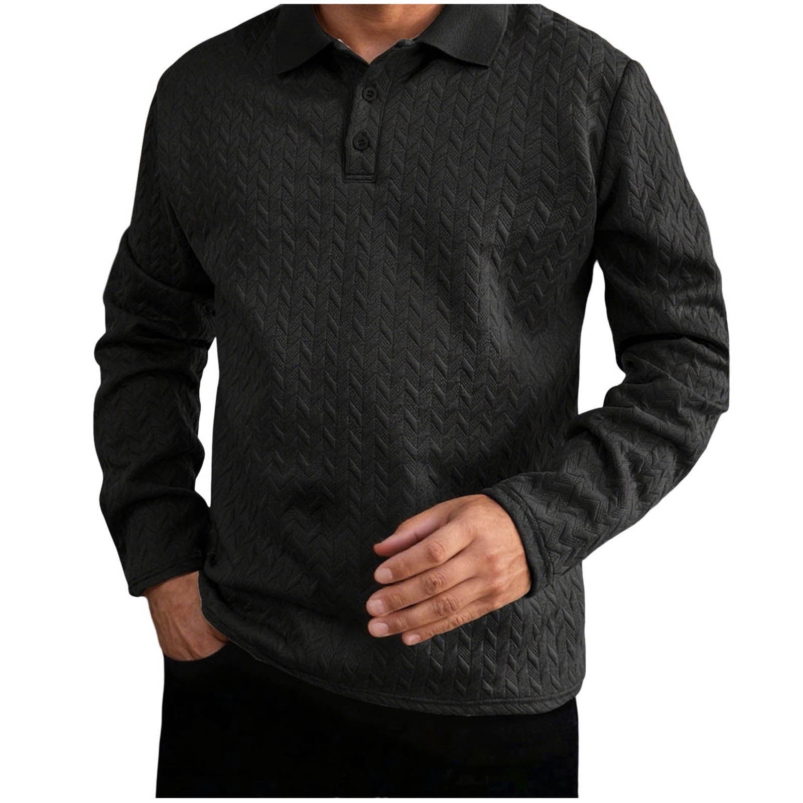Fashion Knit Slim Fit Polo Sweater Henry Collar Colthing