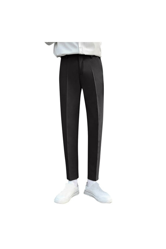 Mens Pants Tweed Herringbone Vintage Dress Pant Trousers Regular Fit Suit Pants for Men Black L 32