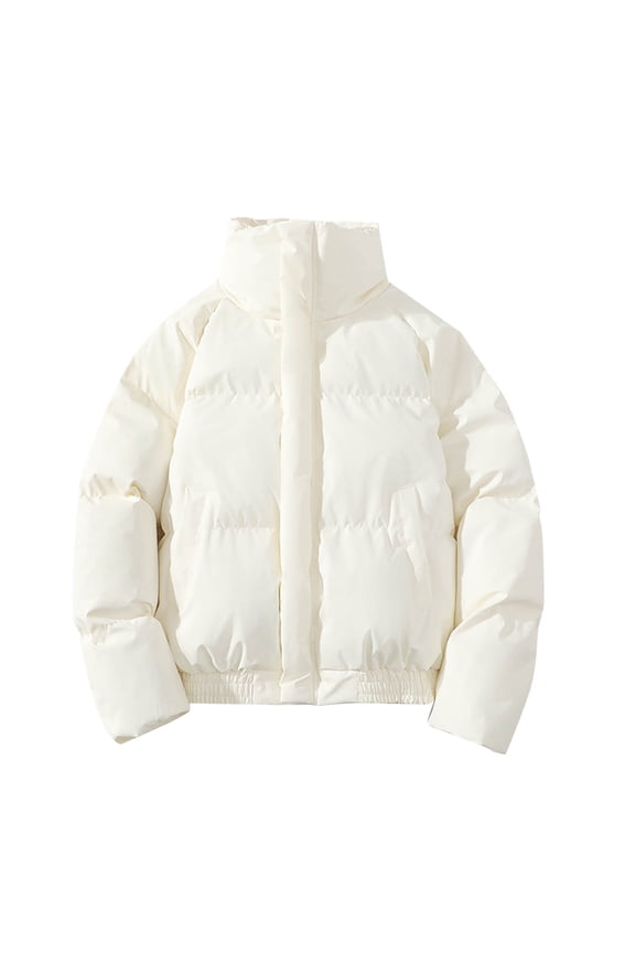 Mens Puffer Jacket Winter Coats Water Resistant Long Sleeve Zip Up Lightweight Quilted Down Jackets Beige 12(XXXL)