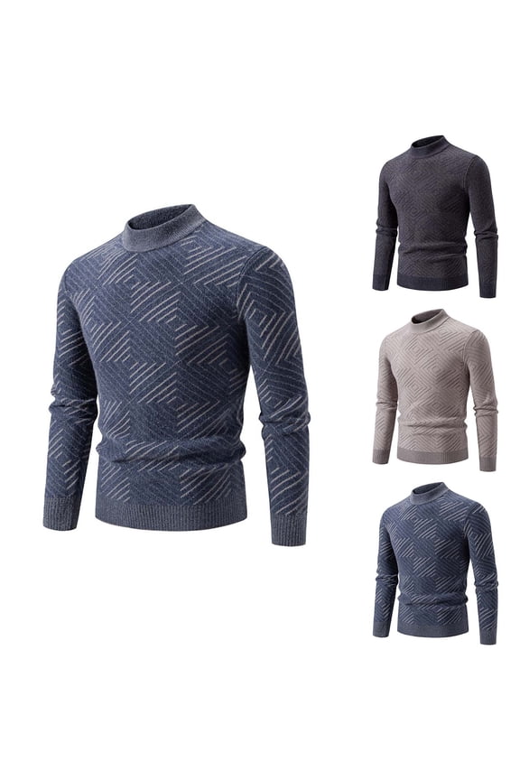 Mens Sweater Crewneck Cable Knit Pullover Sweater Casual Twist Textured Sweaters Navy 10(XL)