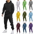 thumbnail image 1 of Hinvhai Mens Track Suits 2 Piece Hooded Athletic Sweat Suits Casual Jogging Set Casual Hoodies Outfits with Pockets Yellow XL(XL), 1 of 5