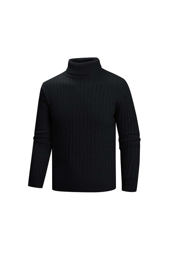 Mens Turtleneck Long Sleeve T Shirts Slim Fit thermal Undershirt Lightweight Pullover Black M(M)