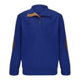 thumbnail image 1 of Hinvhai Mens Warm Corduroy Sweatshirt Casual Stand Collar Quarter Fall Button Pullover Sweaters Long Sleeve with Pockets Dark Blue S(S), 1 of 4