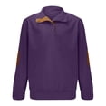 thumbnail image 1 of Hinvhai Mens Warm Corduroy Sweatshirt Casual Stand Collar Quarter Fall Button Pullover Sweaters Long Sleeve with Pockets Purple XL(XL), 1 of 4
