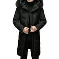 thumbnail image 1 of Hinvhai Mens Winter Coats Long Parka Puffer Jackets Water Repellent Windbreaker Insulated Thicken Puffy Jacket with Hood Black 6(L), 1 of 9