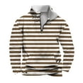 thumbnail image 1 of Hinvhai Mens stand up collar color blocked half zipper Sweatshirt Fashion Long Sleeve Casual Pullover Tops Khaki 4(S), 1 of 5