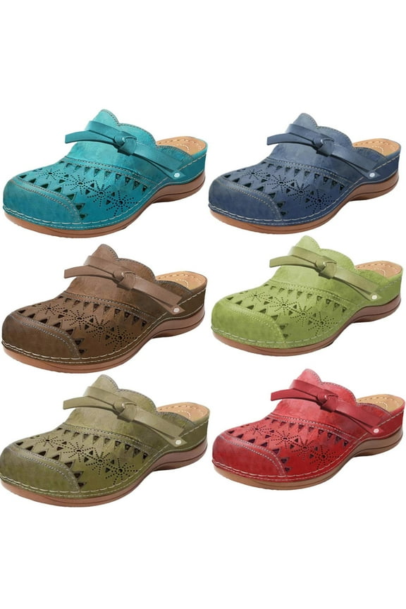 Mules for Women Clogs with Arch Support Slip on Shoes Vintage Closed Toe Sandals Casual Summer Wedge Sandals Sky Blue 9.5(43)