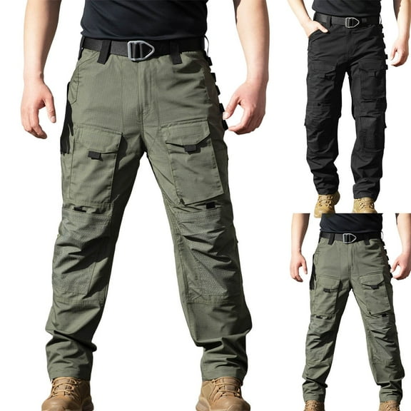 Hinvhai Multipants - High Stretch Multi-Pocket Durable Cargo Pants, Stretch Cargo Pants Casual Comfortable Men's Black XL(XL)