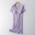 thumbnail image 1 of Hinvhai Nursing Dress Clearance Maternity Nightgown Sleepwear for Breastfeeding Maternity Dress Comfy Loungewear for Pregnancy Purple 6(M), 1 of 8