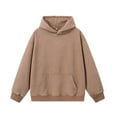 thumbnail image 1 of Hinvhai Oversized Hoodie Men Vintage Cotton Casual Hooded Sweatshirt Trendy Baggy Basic Hoodies Retro Pullover Streetwear Coffee XL(XL), 1 of 3