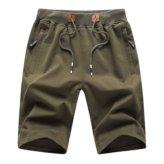 Hinvhai Plus Size Pants Clearance Men's Waist Drawstring Loose Relaxed Outdoor Summer Beach Shorts Pants Army Green 10(XL)