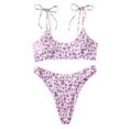 thumbnail image 1 of Hinvhai Plus size Swimsuits clearance Women Diamond Decoration Bikini Set Push Up Swimsuit Beachwear Padded Swimwear Purple S(S), 1 of 9