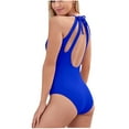 thumbnail image 1 of Hinvhai Plus size Swimsuits clearance Women's Bikini Solid Backless Set Swimsuit One Piece Swimwear Beachwear Blue 10(XL), 1 of 7