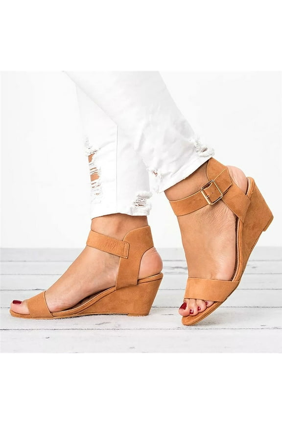 Sandals for Women Dressy ,Fashion Chunky Heel Sandal Open Toe Wedding Pumps Ankle Strap Evening Party Shoes Yellow 7(39)