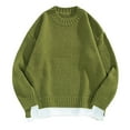 thumbnail image 1 of Hinvhai Seasonal Clearance Men Solid Pullover Sweater Sports Sweater Bottoming Shirt Green 10(XXL), 1 of 3