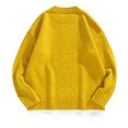 thumbnail image 1 of Hinvhai Seasonal Clearance Men Solid Pullover Sweater Sports Sweater Bottoming Shirt Yellow 8(XL), 1 of 7