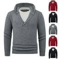 thumbnail image 1 of Hinvhai Slim Pullover Sweaters for Men with Hoodie - Men's Knitted Sweater Red XL(XL), 1 of 3
