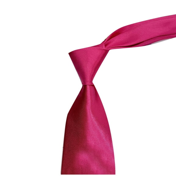 Hinvhai Solid Color Tie Mens Necktie for Business and Wedding Hot Pink Free Size