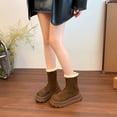 thumbnail image 1 of Hinvhai Suede Mid-Calf Boots for Women Winter Warm Cozy Boots Comfort Snow Boots with Fleece Coffee 9(42), 1 of 9