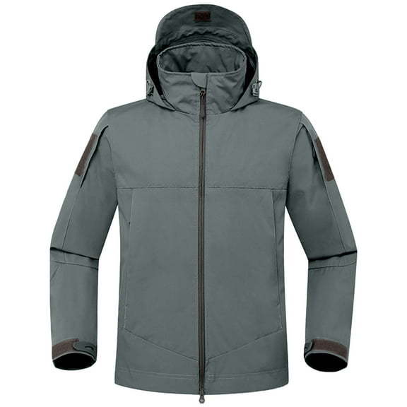 Hinvhai Sweatshirts for Men Stormtrooper Loose Solid Color Fit Jacket Long-Sleeved Hoodie Zipper Pockets Coats Winter Gray M(M)