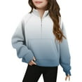 thumbnail image 1 of Hinvhai Tie-dyed Half Zip Pullover Girl Thumb Hole Cropped Hoodie Raglan Quarter Zipped Sweatshirt with Pockets Blue 11 Years, 1 of 5