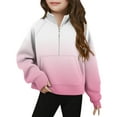 thumbnail image 1 of Hinvhai Tie-dyed Half Zip Pullover Girl Thumb Hole Cropped Hoodie Raglan Quarter Zipped Sweatshirt with Pockets Pink 11 Years, 1 of 5