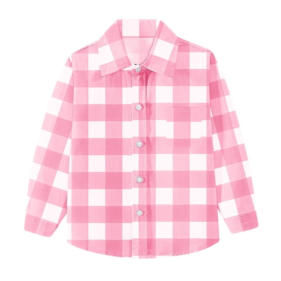 Hinvhai Toddler Baby Boys Plaid Shirt Long Sleeve Button Down Shirts