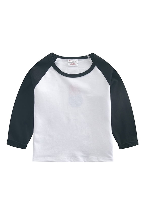 Toddler Baby Girls Boys 3/4 Sleeve Shirts Raglan Shirt Baseball Tee Cotton T-Shirt Black 4-5Years
