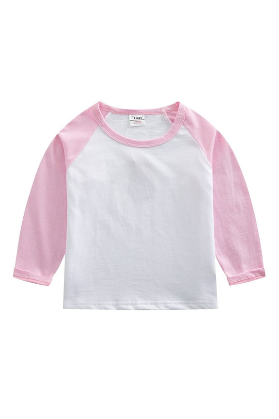 Toddler Baby Girls Boys 3/4 Sleeve Shirts Raglan Shirt Baseball Tee Cotton T-Shirt Pink 2-3Years