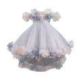 thumbnail image 1 of Hinvhai Toddler Baby Girls formal Ruffle Princess Dress Bowknot Sequins Heart Ball Gown Party Pageant Lace Dresses Gray 7 Years, 1 of 5
