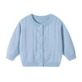 thumbnail image 1 of Hinvhai Toddler Boys Girls Crewneck Cardigan Sweaters Long Sleeve Kids Button Cotton School Uniform Knit Tops Outwear Light Blue 3 Months, 1 of 6