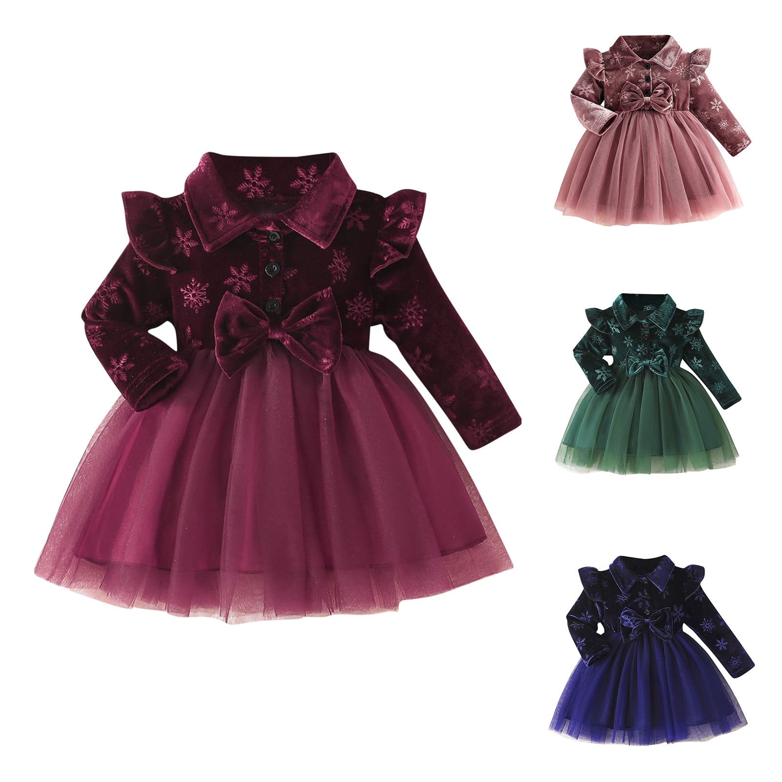 Fashion Street Solid Turndown Collar Princess Dresses