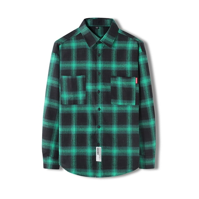 Winter Shirts for Men Clearance the Men's Regular-fit Long-Sleeve Plaid ...