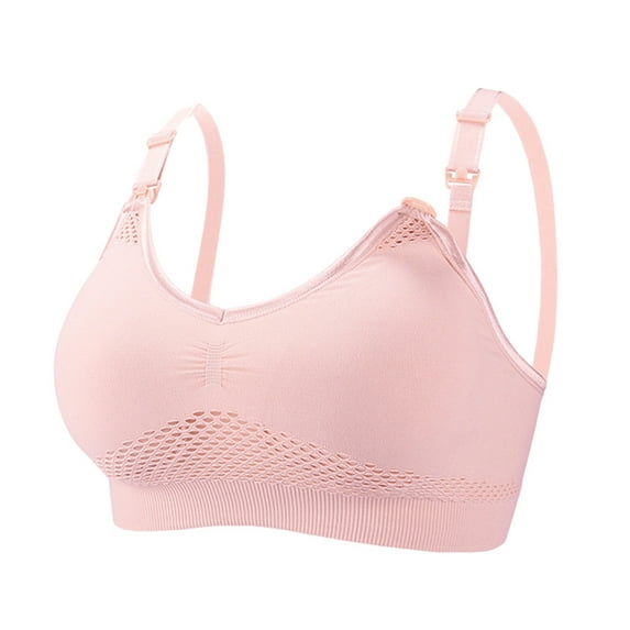 Women Hands-free Breast Pump Nursing Bras Maternity Pregnant Breastfeeding Vest On Clearance Pink S(S)