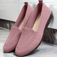thumbnail image 1 of Hinvhai Women's Ballet Flats - Comfortable Round Toe Knit Slip-On Shoes, Casual office Dress Flats for Work Pink 7.5(40), 1 of 5