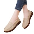 thumbnail image 1 of Hinvhai Women's Casual Penny Loafers Driving Moccasins Comfort Slip on Flat Boat Shoes Walking Shoes Beige 8(41), 1 of 9